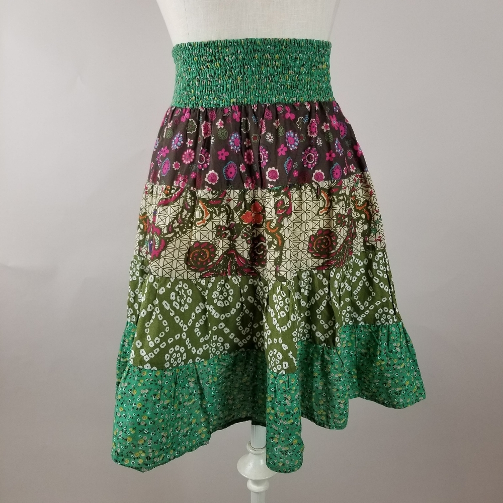 Flowy Green flower skirt